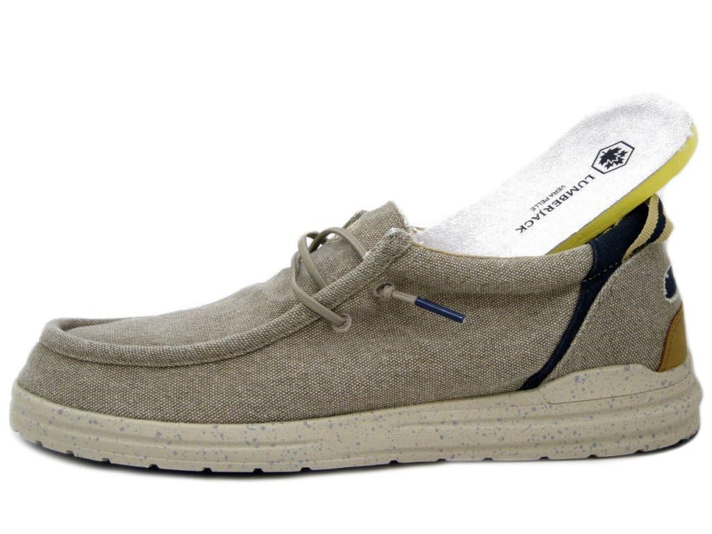 Lumberjack Mocassini Slipon Estivi Uomo in Tessuto Beige, Plantare Estraibile, 8997