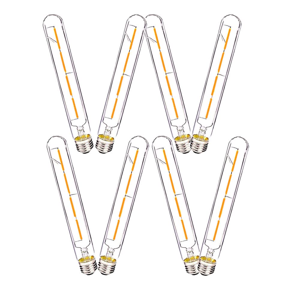 Lot de 8 Lampe led E27 4w t30-225 led Filament Vintage Tube, Éclairage Rétro (Correspond à 40 Watt), 400 Lumen, E27 led Blanc Chaud 27000K Ampoule led