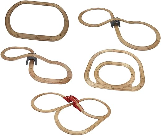 Enakshi® Wooden Train Track Railway Construction Set for Children Kids Toddlers oval0