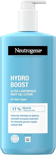 NEUTROGENA® Hydro Boost® Żelowy Balsam do ciała 400 ml Żelowy balsam do ciała na bazie roślinnej trehalozy i kwasu hialuronowego. Nawadnia i nawilża skórę, poprawia jej wygląd i kondycję