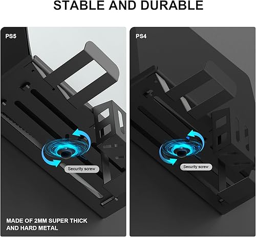 Vista 2 de BELOPERA PS5Ps4 Kit de montaje en pared para consola de juegos digital y disco edición 3 en 1 montaje de pared con 2 soportes para controlador