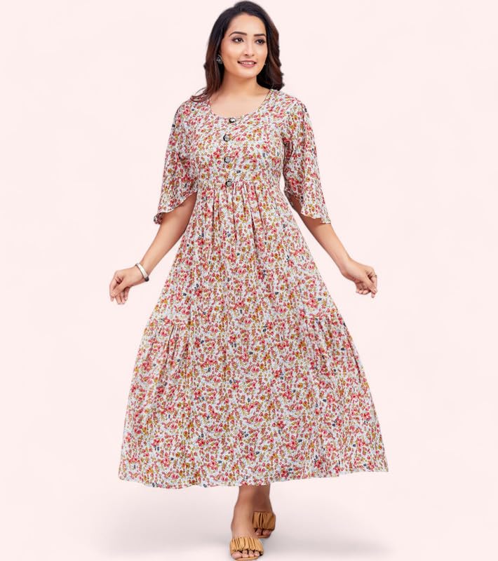Image of Polyester Floral Regular Women Kurta
