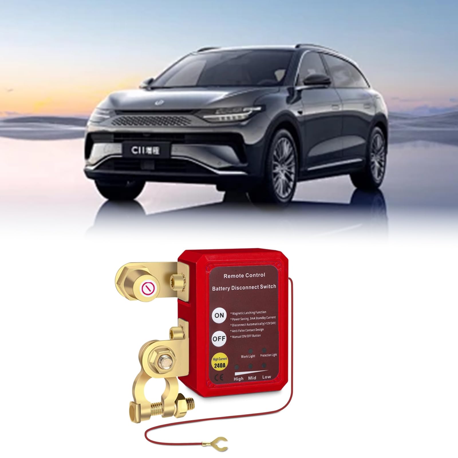 Coupe Circuit Batterie 12v, Coupe Batterie 240A, Coupe Circuit Voiture, Interrupteur D'arrêt Automatique pour Voiture, RV, ATV, Camion, Bateau