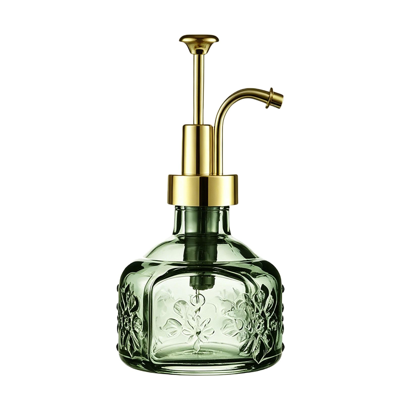 our fave Press Pump Glass Soap Bottle Dispenser for Home Bathroom with Embossing Flower Pattern for Countertop Organization Embossing Flower Glass Soap Dispenser