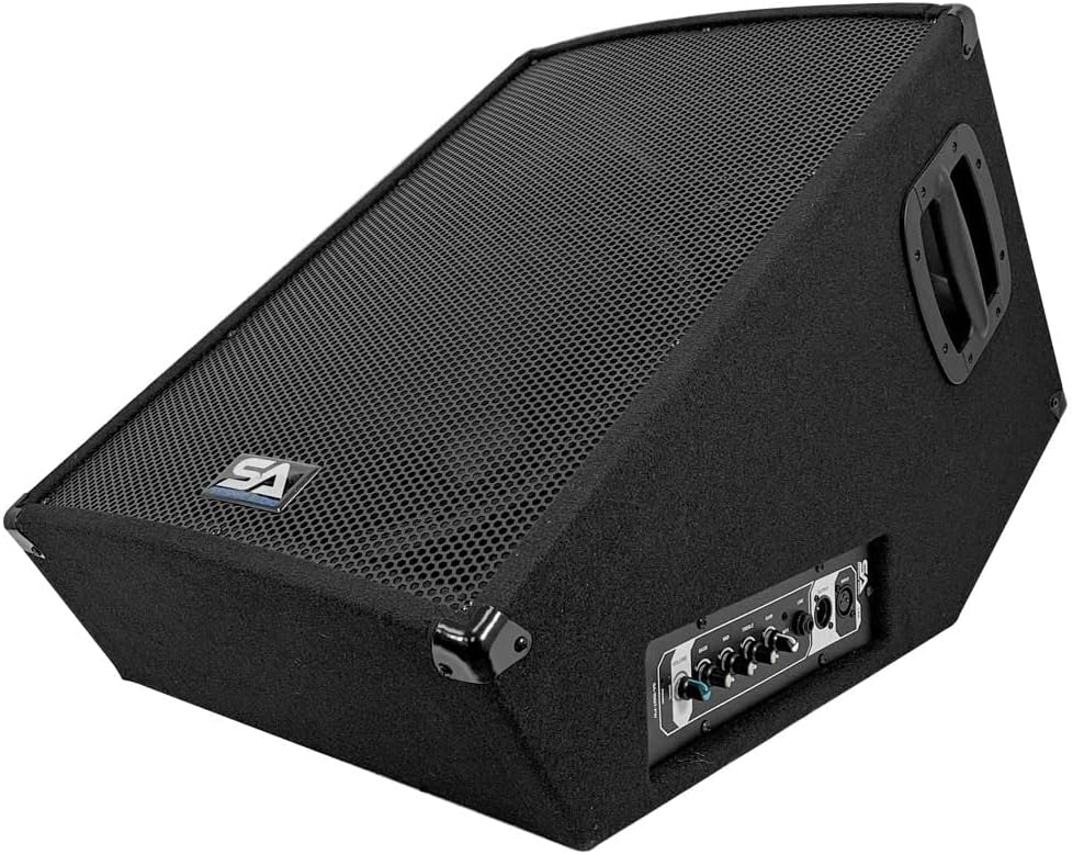 Seismic Audio - SA-15MT-PW-Pair - Pair of Powered 2-Way 15" Floor / Stage Monitors Wedge Style with Titanium Horns - Image 4