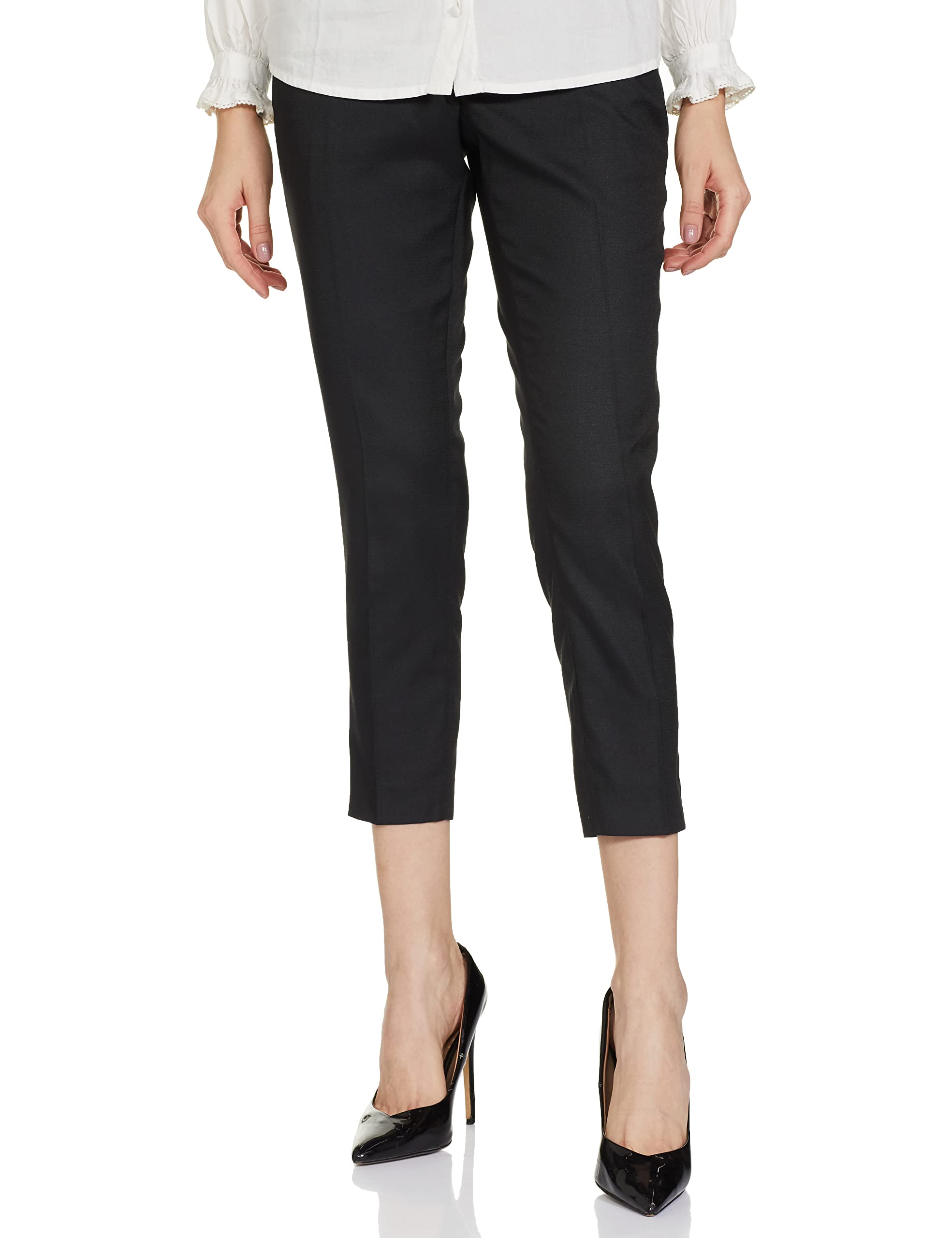Park Avenue Women Women's Straight Fit Polyester Blend Pants