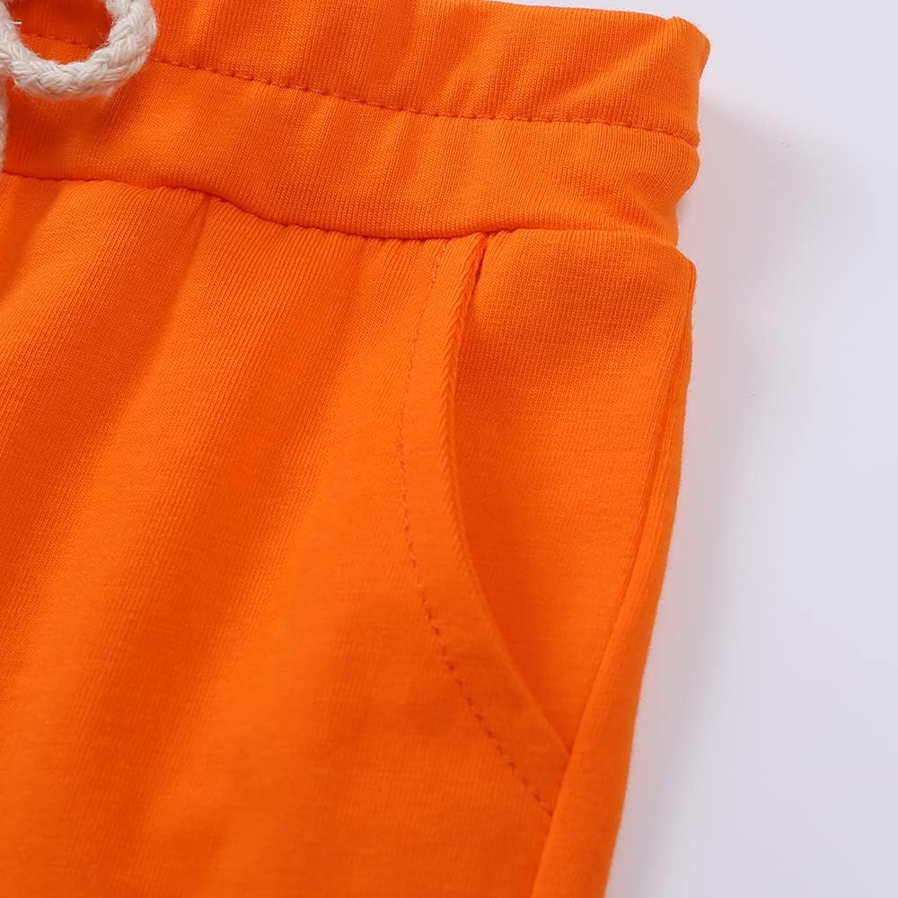 KISBINI Toddler Kids Plain Short Sleeve T-Shirt and Shorts Set Unisex Cotton Summer Outfit Clothes for Little Boys or Girls - Image 7