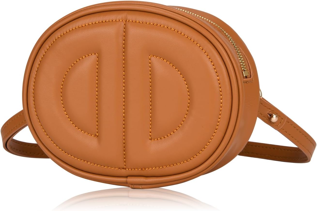 H crossbody bag, Leather fanny pack for women,Fashion Brown crossbody, Popular exquisite waterproof bag for women.