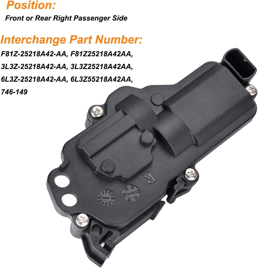 746-149 Power Door Lock Actuator Right Passenger Side Compatible with Ford F150 F250 F350 F450 F550 Expedition Excursion Mustang Ranger Taurus, Lincoln, Mercury, Mazda F81Z25218A42AA, 6L3Z25218A42AA