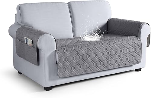 Miniatura 27 de VANSOFY Funda de Sofá, Fundas de Sofá Impermeables Lavables Forro Protector de Muebles Fundas de Asiento de Sofá Antideslizantes para Perros, Azul
