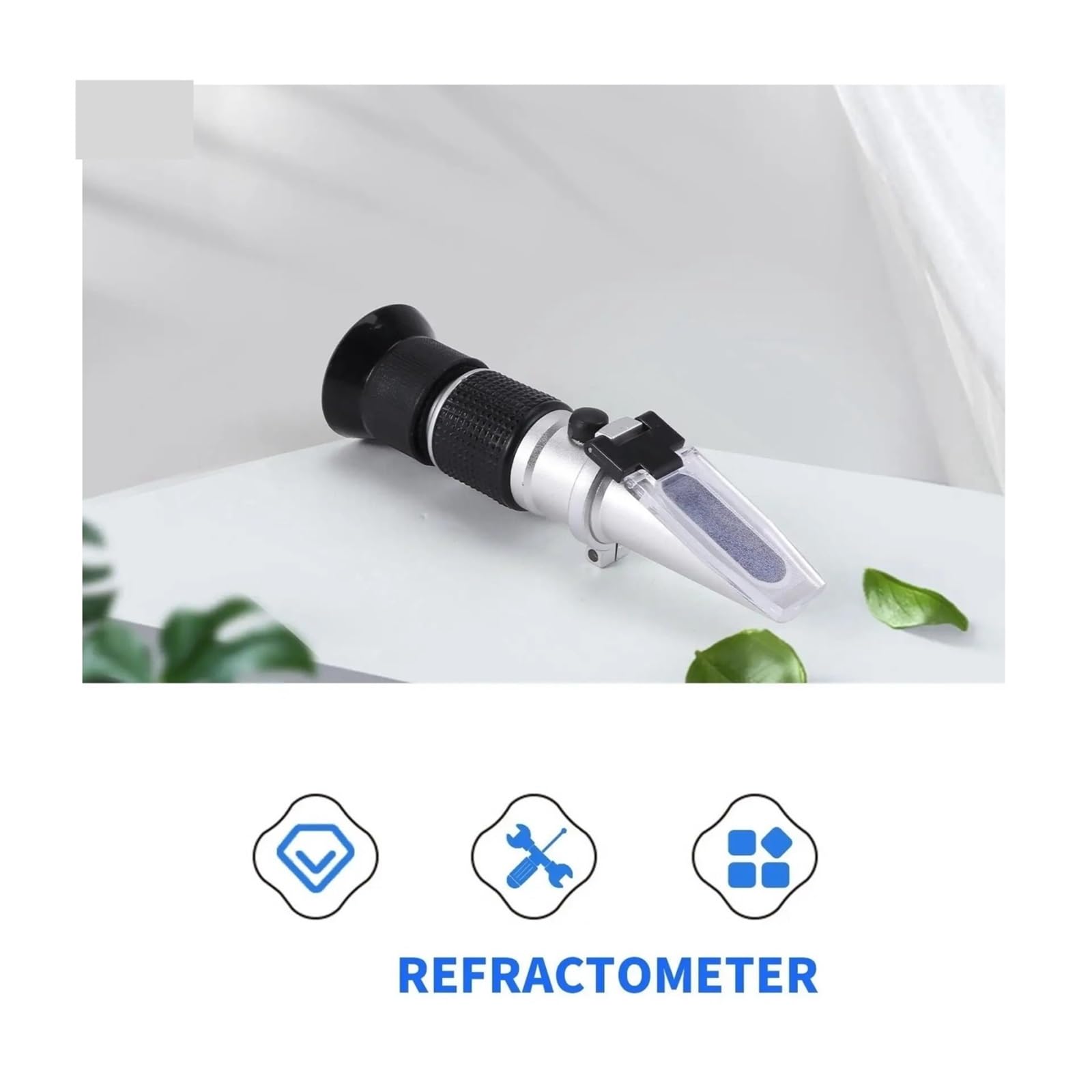 Réfractomètre, Réfractomètre, Compteur De Sucre Miel Portatif 0-90% Optique Élevé pour Fruits, Boissons