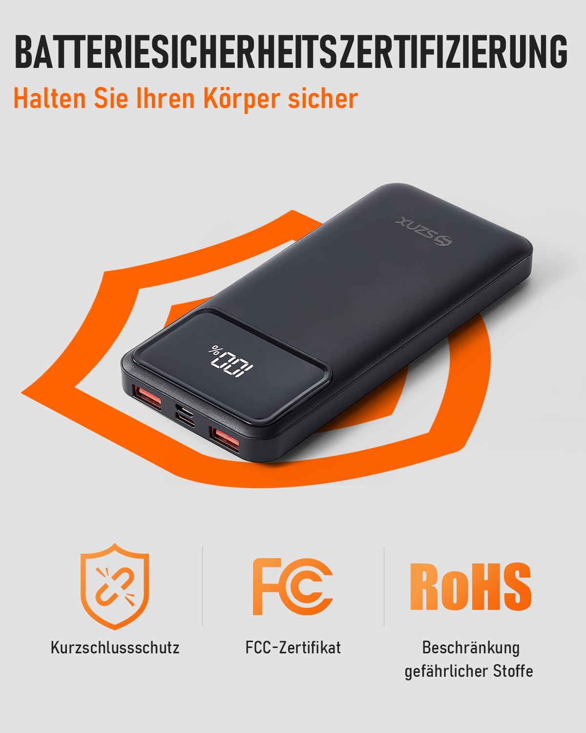 SZNX Heizweste Herren mit Powerbank – Beheizbare Weste Fleece 6 Zonen, Wärmeweste mit Akku USB, Beheizbare Jacke Herren 3 Stufen Temperatur, Heizjacke Herren Winter, Beheizte Weste