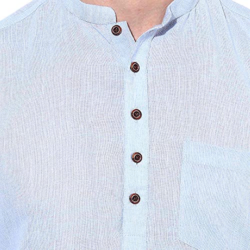 Image of hangup 3 Pc Kurta Pajama Set for Men (Sky Blue Kurta)