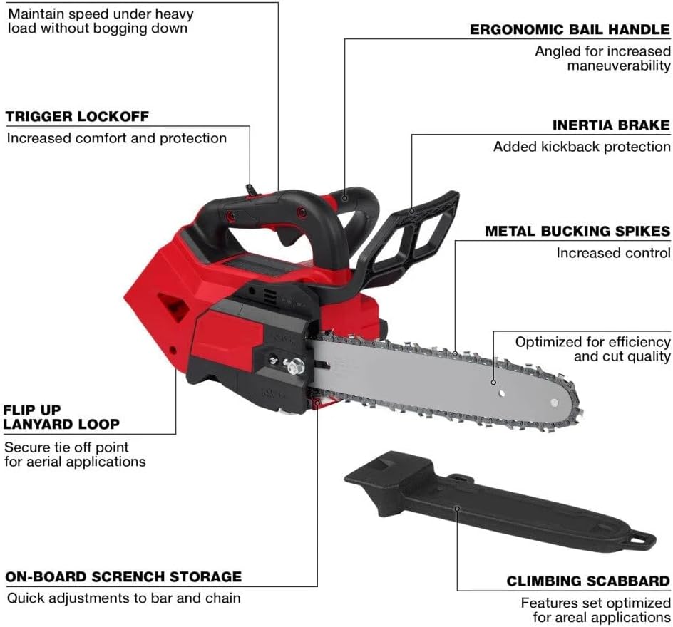Fits Milwaukee 2826-20C 18V 12" Cordless Top Handle Chainsaw - Bare Tool
