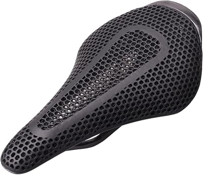 3D Printed Bike Saddle, 143mm Full Carbon Fiber Bicycle seat - 7 * 9mm Carbon Rails - Adaptive Bicycle Seat for Mountain Road & Gravel Bike