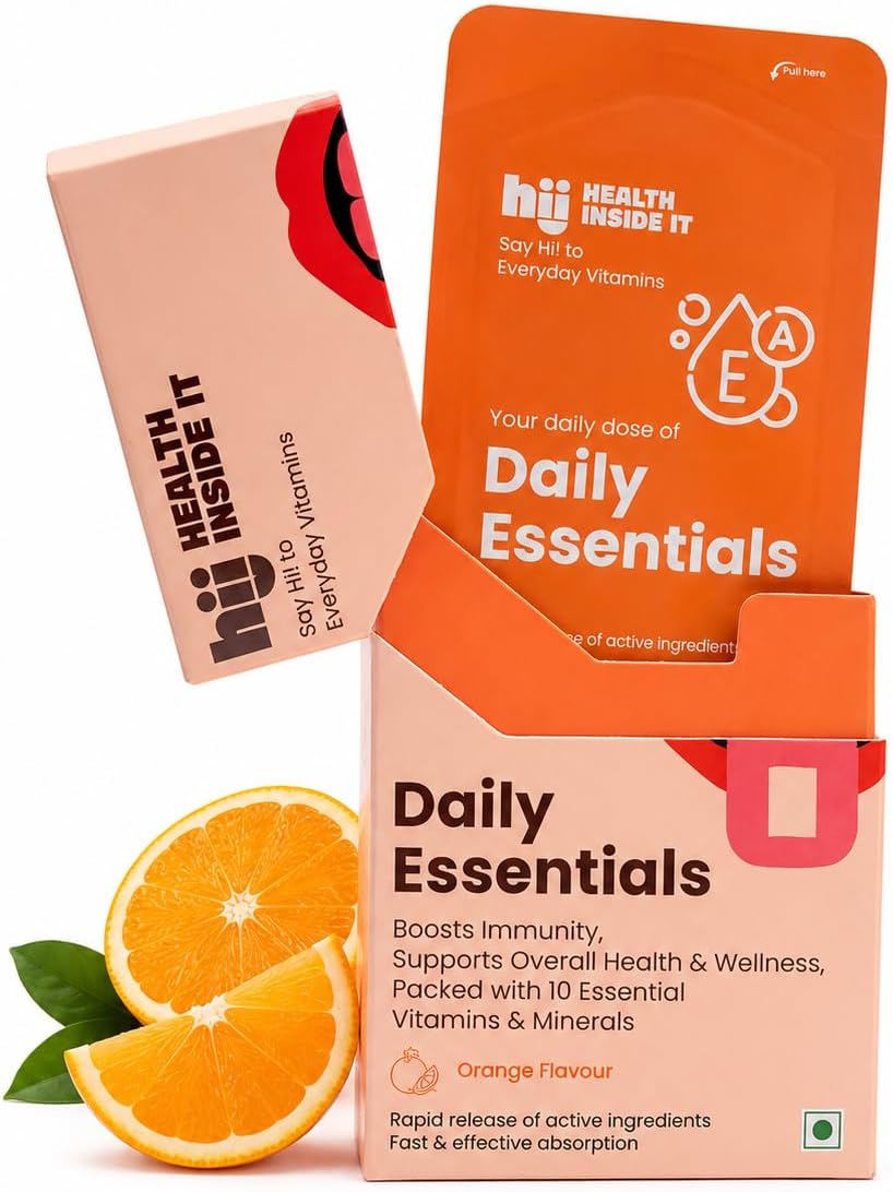 HII Health Inside ITDaily Essentials Fast-Dissolving Multivitamin Strips – Vitamin A, B12, D3 & Magnesium | Boosts Energy, Immunity & Brain Health | Vegan, Sugar-Free, No Water Needed – 25 Day Supply