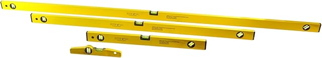 4pc Spirit Level Set 0.5 Mm/M with Ba 24" 72" 48" & 10" Scaffold Level TE840