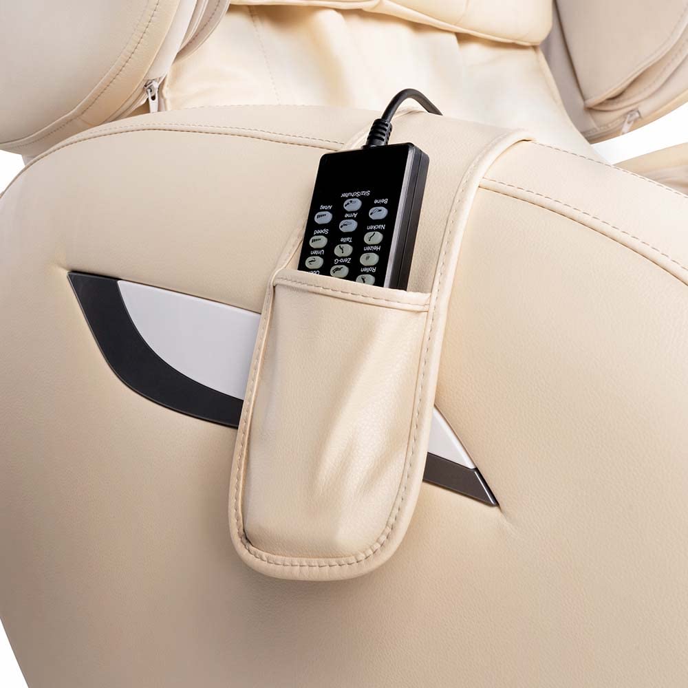 Home Deluxe - Massagesessel SUENO Beige - inkl. komplettem Zubehör I Massagestuhl Relaxsessel mit Wärmefunktion