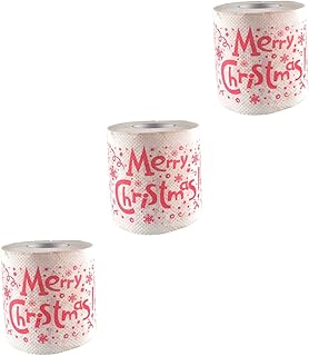 TEHAUX 3 Pçs Papel Higiênico Noel Papel Higiênico Feriado Papel Guardanapo De Natal Rolo De Tecido De Mesa Rolo De Papel Rolo De Papel Decorar Meia Enchimentos Papel Higiênico