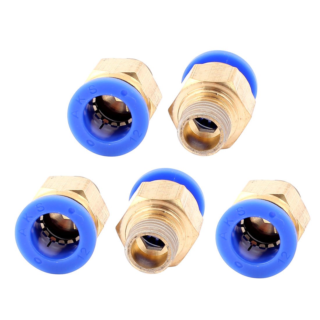 Uxcell Men's Blue Sourcingmap 5Pcs 1/4Bsp To 12Mm Od Tube Quick Joint Pneumatic Fitting Connector
