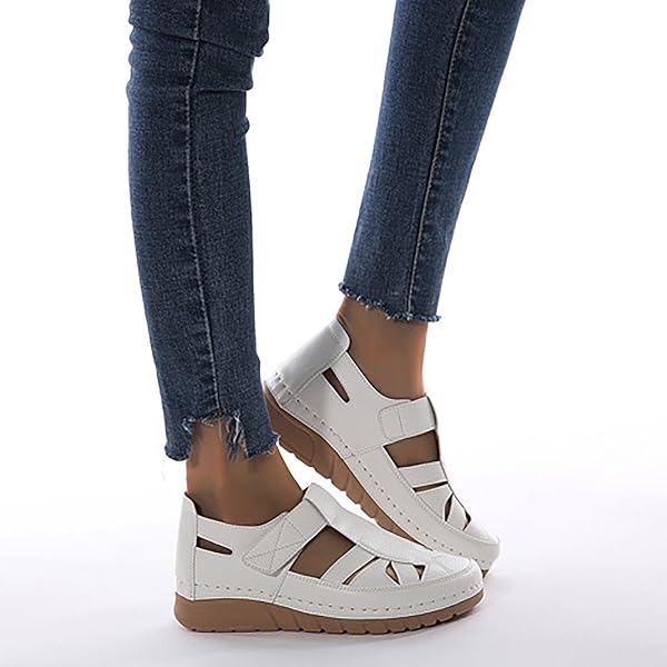 Damen Sandalen Sommer, Trekkingsandalen Damen Orthopädische Sandalen Plateau Bequem Atmungsaktive Breite Füße Weichen Keilsandalen Wandersandalen Waschbare Casual Sommerschuhe für Urlaub Strand Alltag - 2