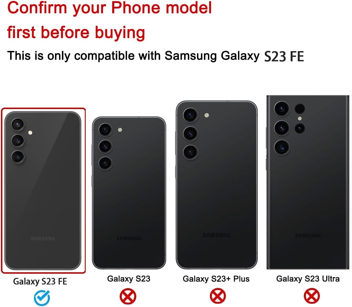 2 Set Back Rear Camera Lens Glass Replacement for Samsung Galaxy S23 FE with pre-Installed Adhesive and Reparing Toolkit