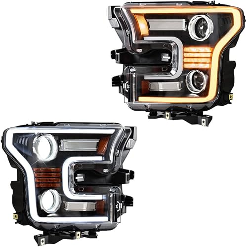 Miniatura 8 de Faros delanteros LED completos para F150 15-17, aprobado por el DOT, conjunto de faros delanteros LED con Switchback DRL dinámica animación