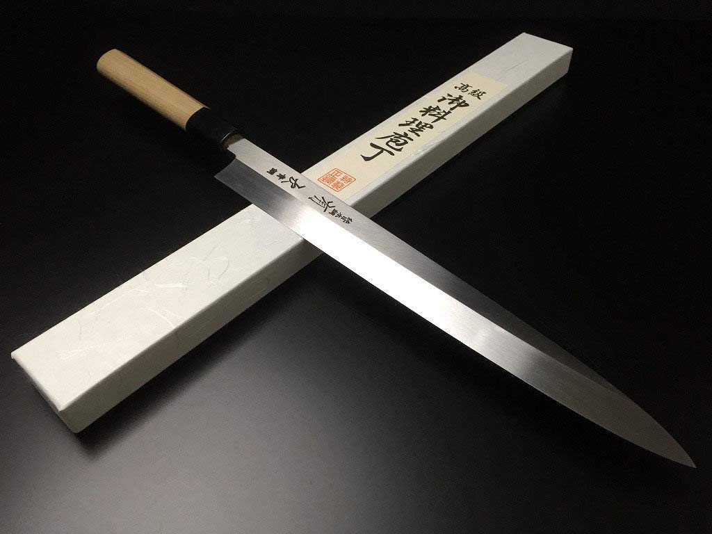 Japanese Chefs Knife ARITSUGU Blue Steel Honyaki Yanagi 330 mm 12 99 Engraved Name