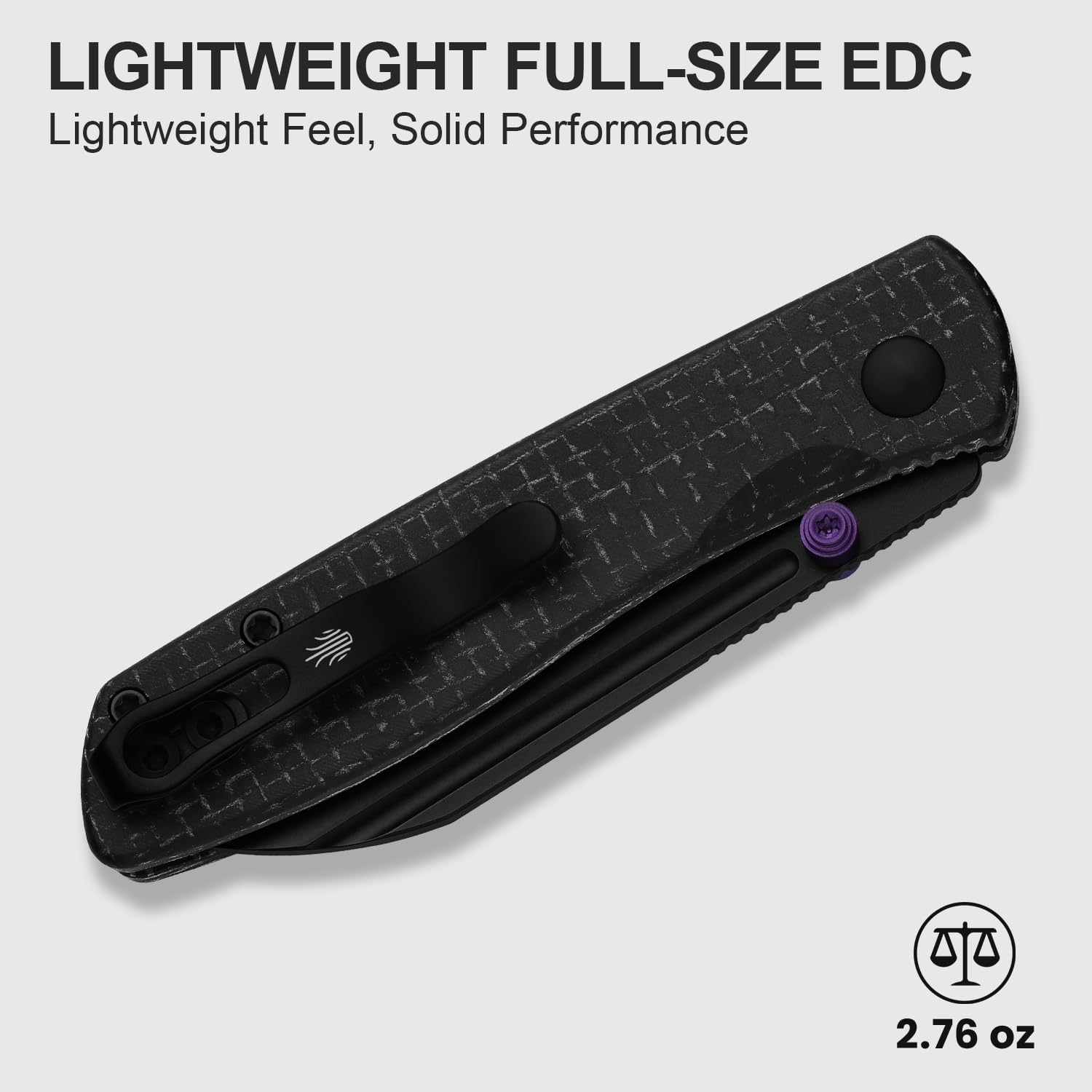 Kizer Renaissance Pocket Knife, 3.05" Sheepsfoot N690 Blade Folding Knives with Black Micarta Handle, Black PVD Coating and Thumb Stud, EDC Knife for Men Women V3698A1