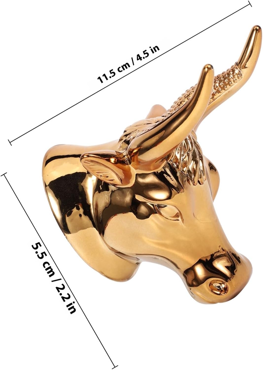 Abaodam Gold Plated Bull Head Guitar Hook Hanger Wall Mount Holder for Electric and Acoustic Guitars to 15kg Load Capacity Music Instrument Storage image 2
