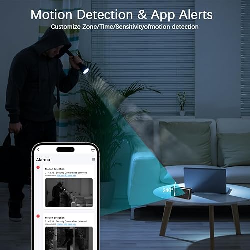 Miniatura 4 de Cámara de seguridad interior para el hogar, bebéancianoperromascota con aplicación de teléfono, Wi-Fi con detección de movimientovisión nocturna,