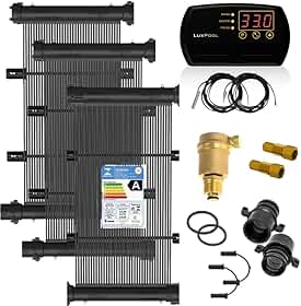 Kit Aquecimento Solar para Piscinas até 8m² ou12 mil litros TekSol com Controlador de Temperatura Bivolt
