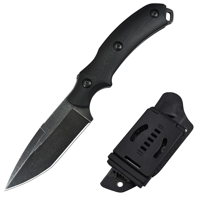 Buy AUBEY D2 Steel Blade Full Tang Fixed Blade Knife and Kydex Sheath