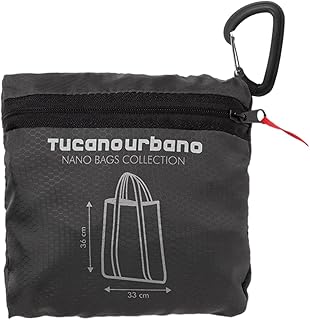Tucano Urbano 476NT NANO SHOPPER BAG – Impermeabile, Super Compact, Nero Titanio, Taglia unica