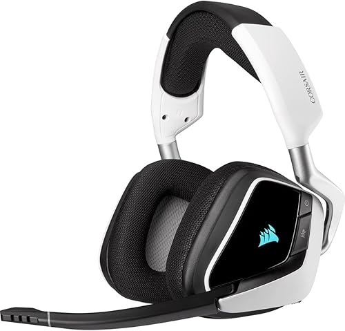 Corsair Gaming VOID RGB Elite - Auriculares inalámbricos prémium para juegos con sonido envolvente 7.1, blanco (renovado)