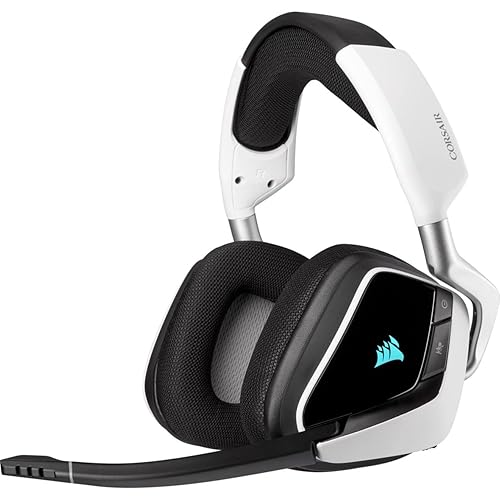 Auriculares de Juego Premium Corsair Gaming VOID RGB Elite Inalámbricos con Sonido envolvente 7.1, Blanco (Renovado)