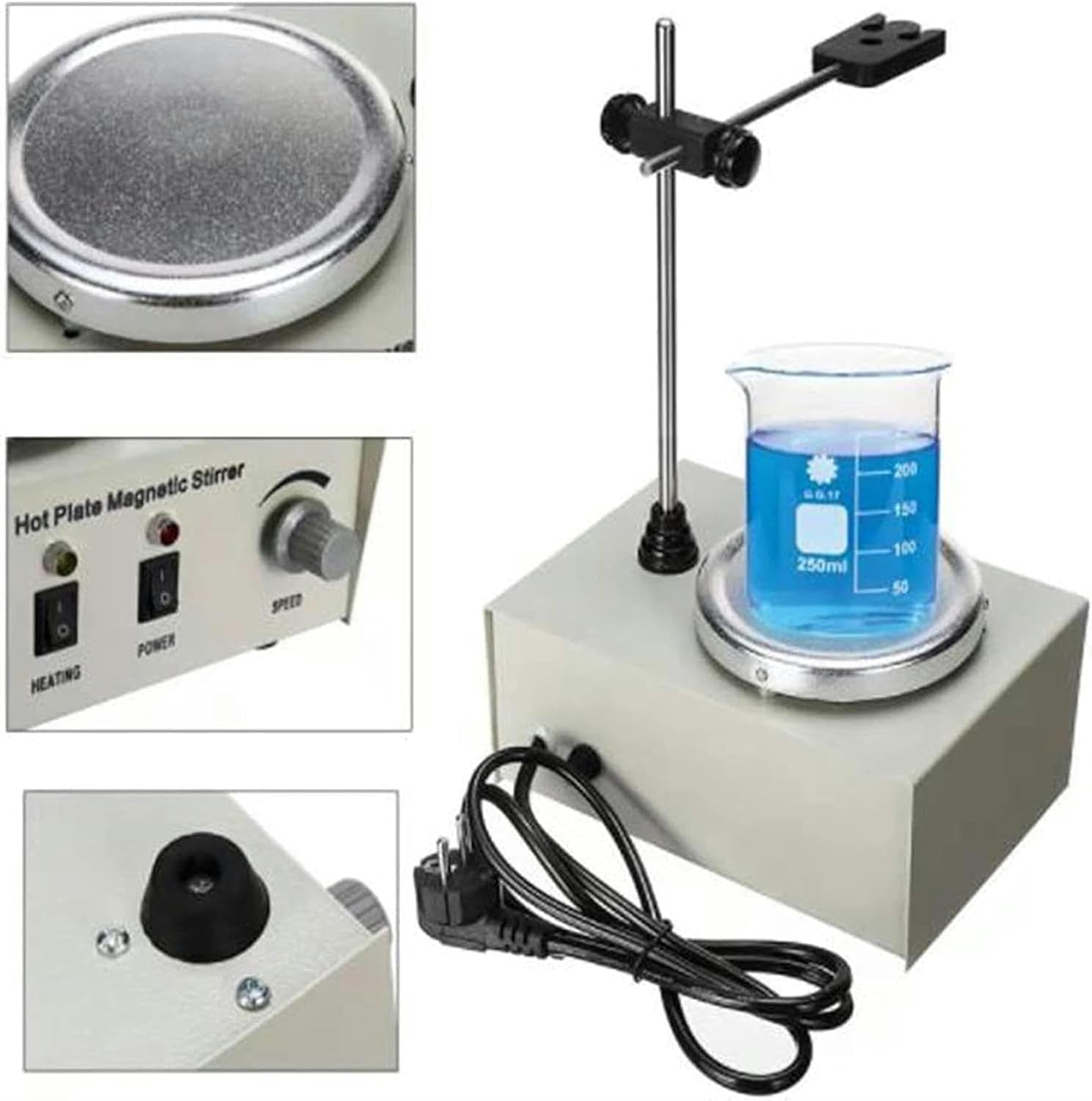 FLTRGO 1000 Ml Magnetic Agitator, Laboratory Speed Variable Control Mixer with Temperature and Pressure Regulation of 0-2400 RPM, Without Noise, Without Vibration, Functionami