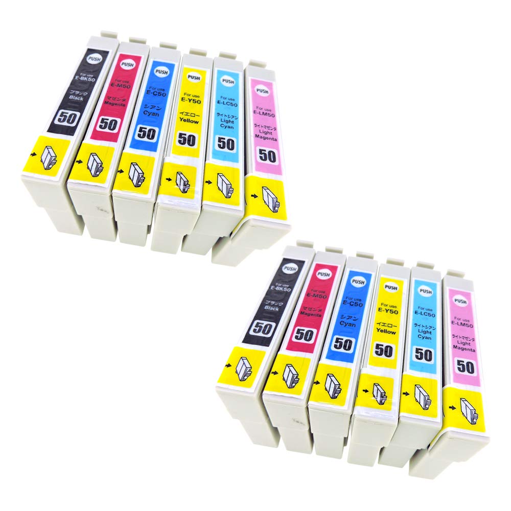 Amazon.co.jp: EPSON エプソン IC6CL50L (BK/C/M/Y/LC/LM)×2【12