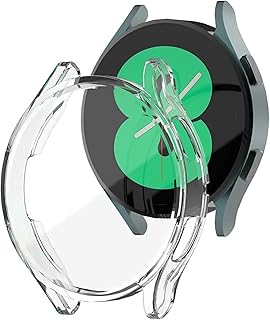 Case Compatible with Samsung Galaxy Watch 4 44mm, Soft TPU Case with Screen Protector All Around (Clear)