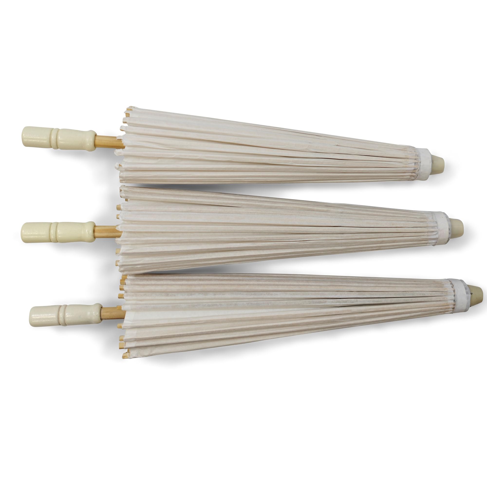 OLILLY - Dekorative Sonnenschirme aus Papier und Bambus - 10 Stück - Weiß - Hochzeit & Dekoration - 3 Größen zur Auswahl (S/M/L)