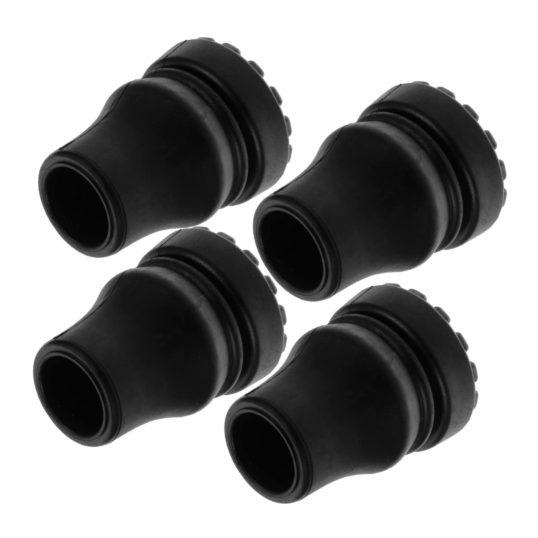 PACKOVE Rutschfeste Fußpolster Schwarzes Material aus Pvc 4 Stück Stoßdämpfend und Stabil für Krücken und Trekkingstöcke für Ältere Menschen