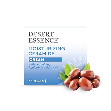 Desert Essence Moisturizing Ceramide Facial Cream 2 fl oz - Vegan, Gluten-Free. Cruelty-Free - Supports Skins Natural Moisture Barrier - Moisturize and Rejuvenate - Perfect for Sensitive Skin
