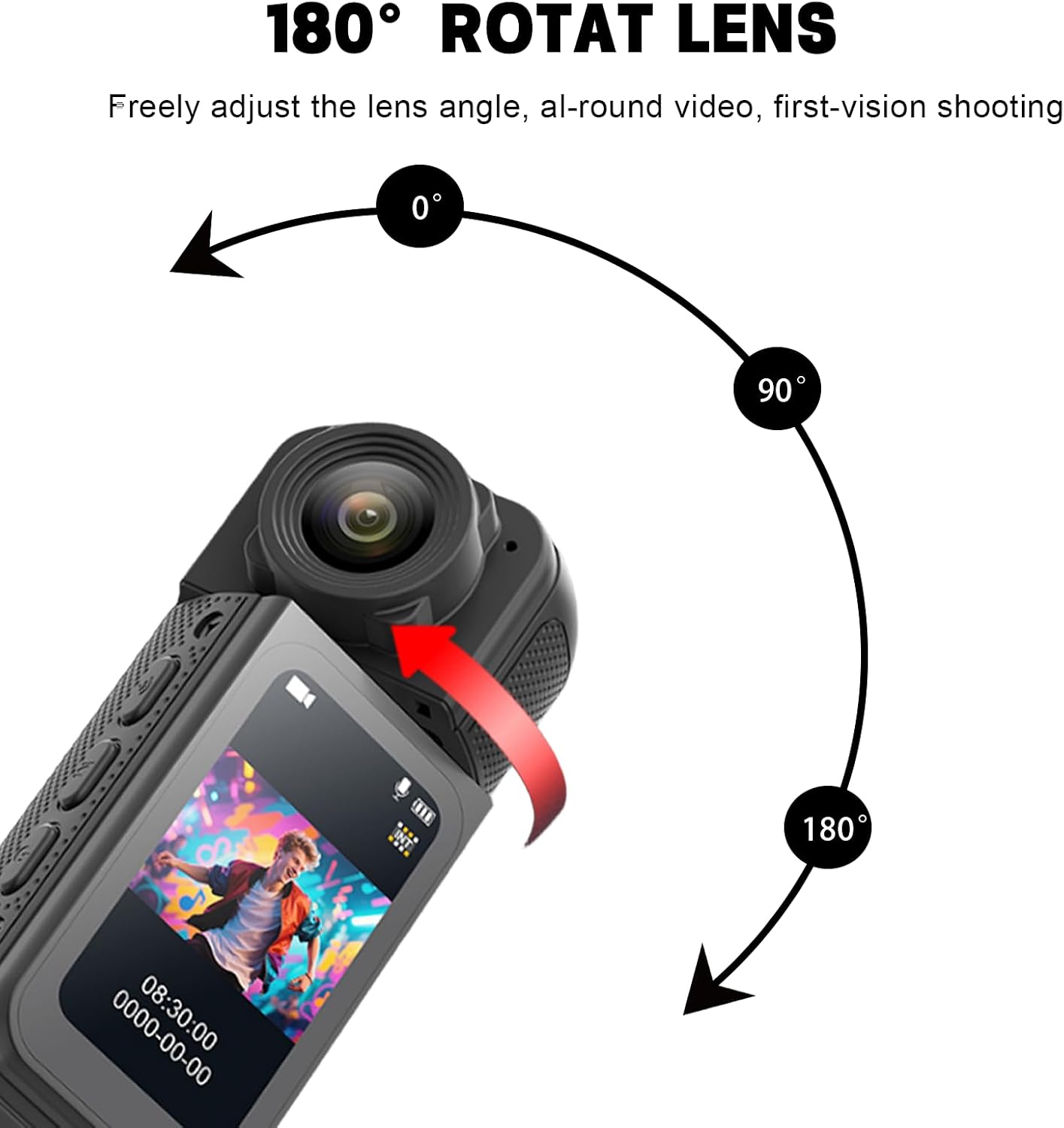 1080P Mini Body Camera 32GB, Thumb Size Wearable Camera, Portable Action Cam with Audio Video Recording, Hands-Free POV for Sports, Travel, Pet Walking