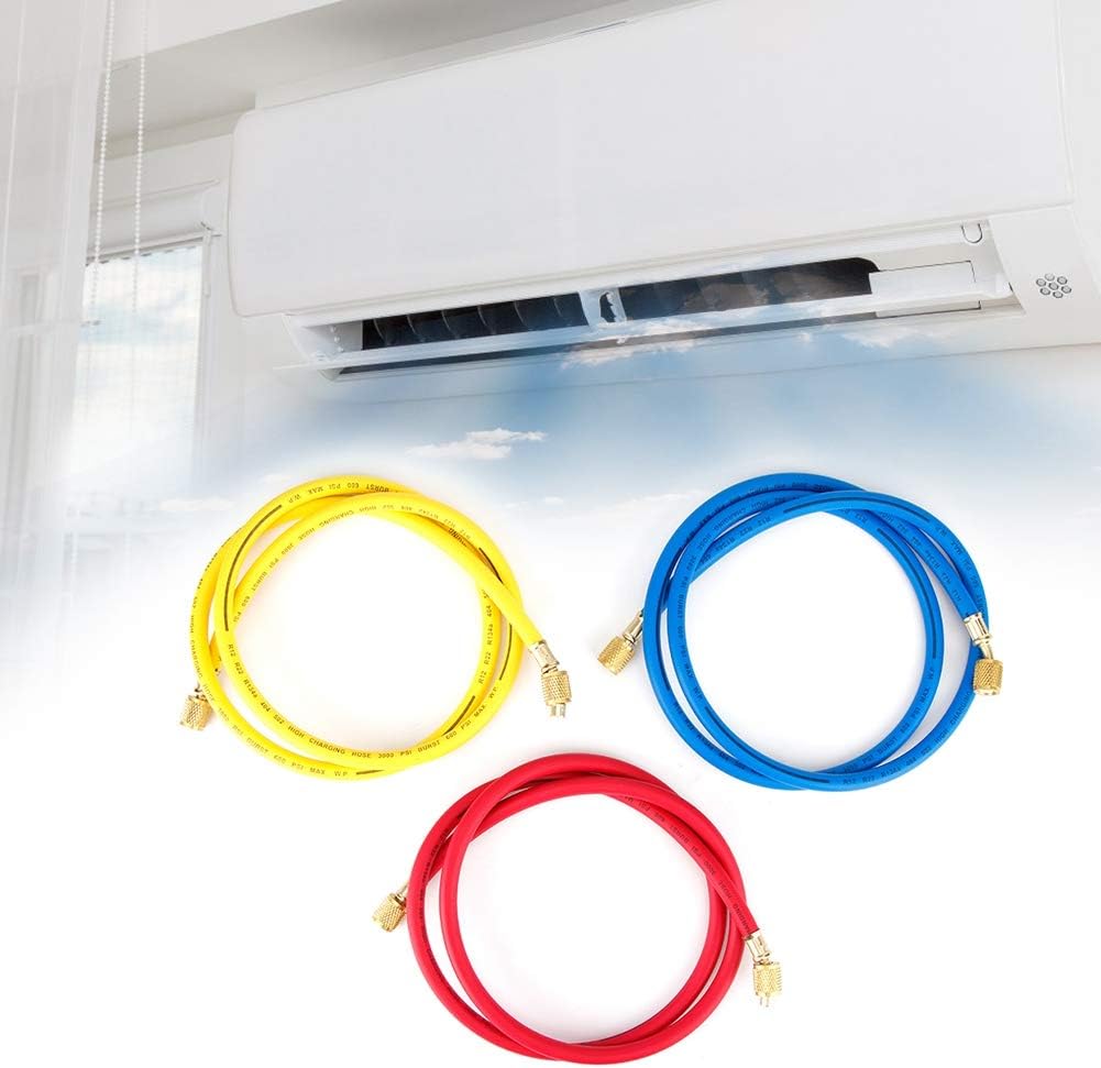 Refrigerant Charge Hose, 1.5m 600psi Air Conditioning Fluoride Tube, Coolant Refrigerant Adding Tool Accessory