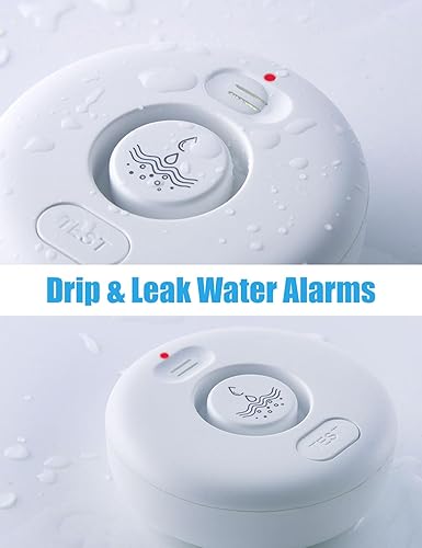 Miniatura 2 de Paquete de 5 detectores de alarma de fugas de agua, sensor de agua de alerta de 120 dB, impermeable IP66, alerta sensible de fugas y goteo, fácil