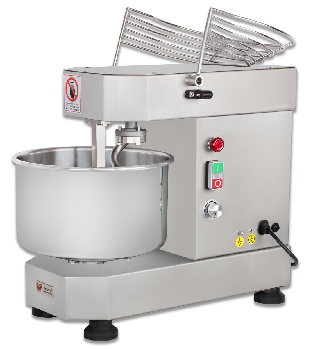 Beeketal Profi Teigknetmaschine BTK10-S – 10L Edelstahl Spiralkneter, 750W Tischgerät mit Geschwindigkeitsregulierung für max. 4kg Mehl, Gastro Teigmaschine für Pizza, Brot & Kuchen, 230V