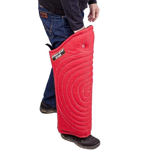 Dingo Gear S01993 - Protector de Pierna Universal para Entrenamiento de Perro, Color Rojo