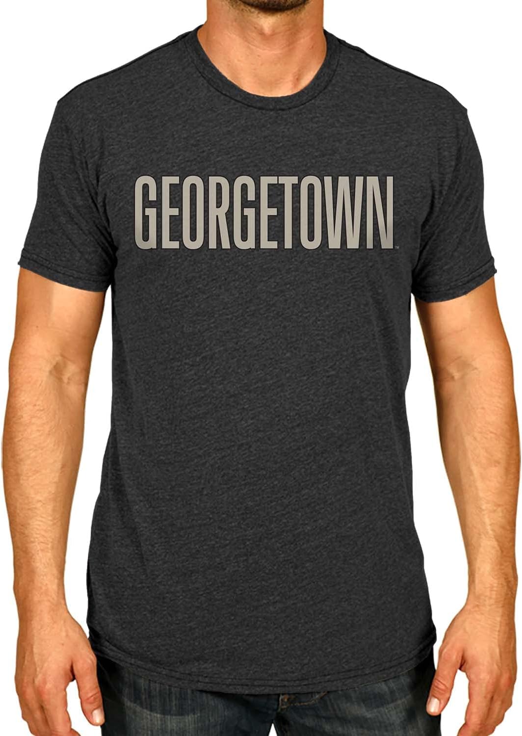 Campus ColorsNCAA Cotton Blend Charcoal Tagless T-Shirt - Heathered Logo - Made from Ringspun - Unisex