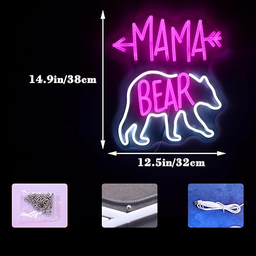 Miniatura 6 de Werk Word - Letrero de luz LED rosa neón Werk de neón "15.7 x 7.9 " acrílico LED USB  interruptor para hombre, cueva, cerveza, pub, bar, financiero,