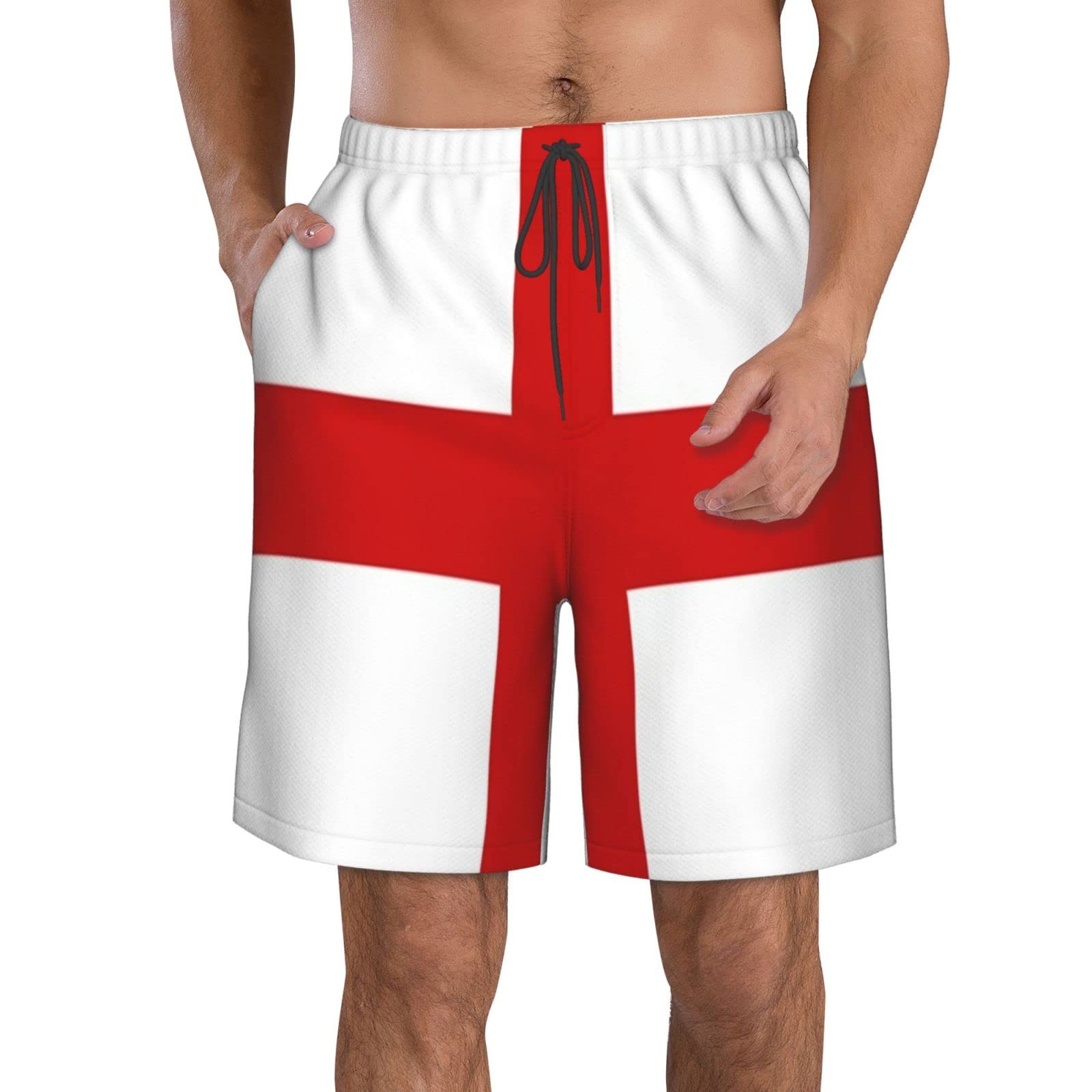 Aooedm Men's As Pic Flag Of England Board Shorts Quick Dry Trunks Boys Leisure Trunks